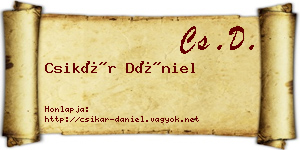 Csikár Dániel névjegykártya